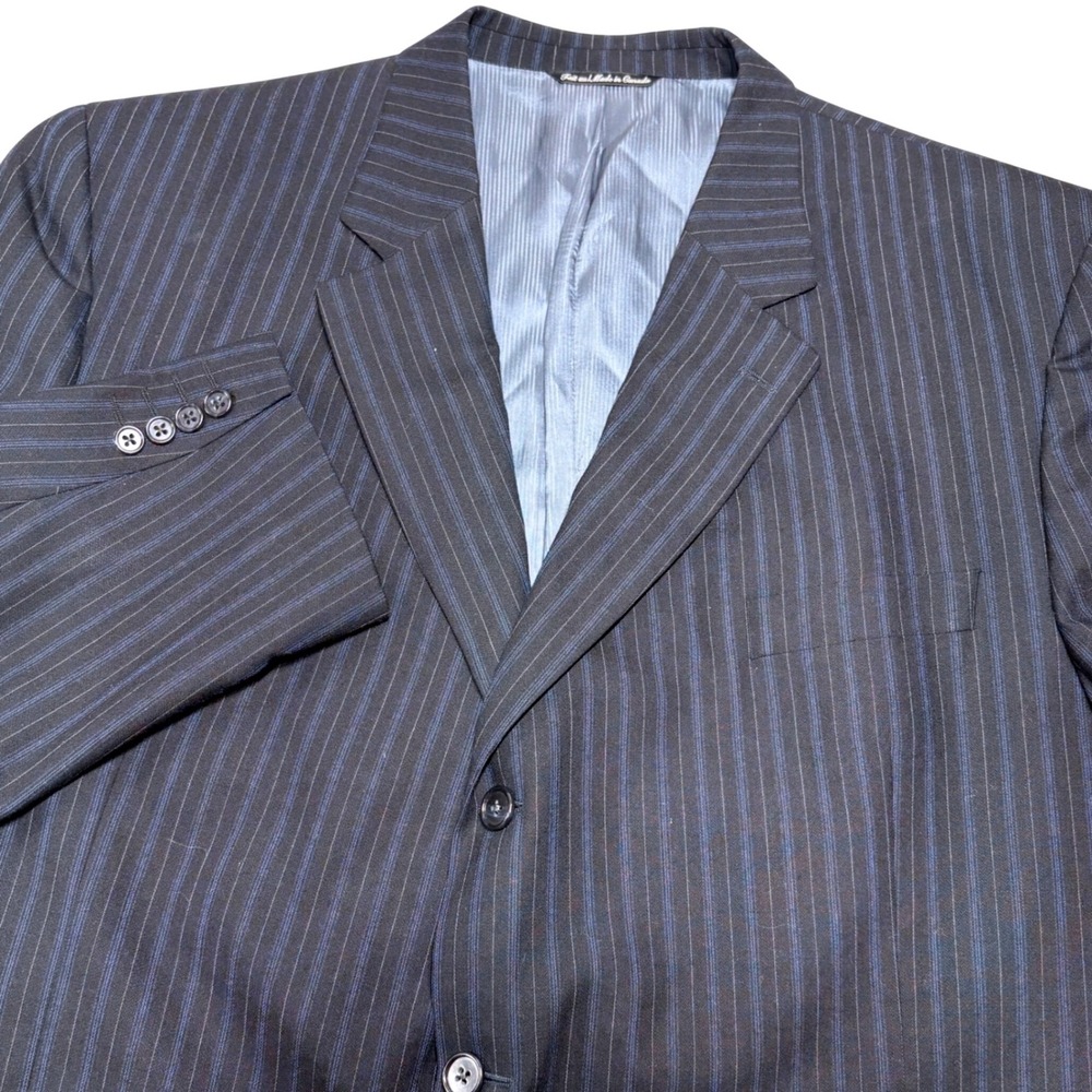 Jack Victor Collection Mens 50R Navy Blue Pinstripe Wool Blazer Venuto-CT Canada